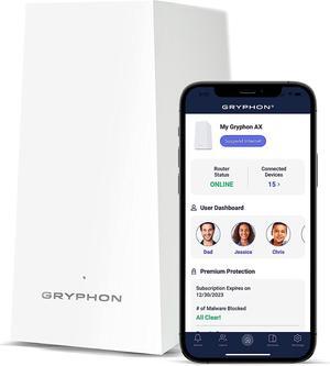 Gryphon AX  Ultra-Fast Mesh WiFi 6 Parental Control Router  Advanced Content Filters and Next-Gen Firewall - 4.3 Gbps Across 3,000 sq. ft. per Router for Multi-Device Households