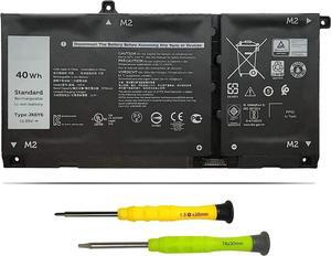 40Wh JK6Y6 Laptop Battery Replacement for Dell Latitude 3410 3510 Vostro 5300 5401 5501 Inspiron 5300 5301 5401 5402 5408 5409 5501 5502 5508 5509 5400 5406 7300 7306 7405 7500 7506 2-in-1 Silver