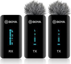 BOYA by-XM6 S2 2.4GHz Cilp on Wireless Lavalier Microphone for Canon Nikon Sony DSLR Camera Camcorder Android Rechargeable Lapel Mic for Vlogging Video Recording Interview YouTube