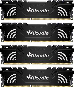 Wlizedle DDR3 RAM 32GB Kit (4x8GB) 1600MHz CL11 DIMM Desktop Memory PC3-12800 240-Pin 1.5V 2Rx8 Dual Rank Channel Non-ECC Unbuffered PC Computer Sdram Sticks Module Upgrade (Black)