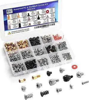 502pc Computer Screws Assortment Kit | Motherboard Standoff Risers Screw Set for HDD Hard Drive, Computer Case, Fan, Graphics, Chassis, ATX Case | Computer Motherboard Screws Kit for DIY & Repair