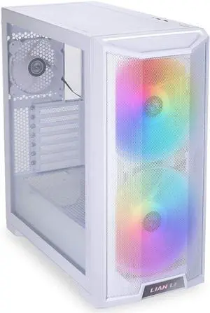 Lian Li Lancool 215 Mid Tower E-ATX Computer Case/ Gaming Cabinet with 2 x 200 mm ARGB Fans (Front) I 1 X 120 mm Fans (Rear) - White (G99.LAN215W.in)
