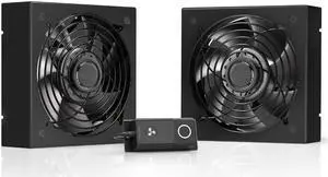 Rack ROOF Fan KIT, Quiet Dual-Fans with Speed Controller, for Cooling AV, Home Theater, Network 19 Racks