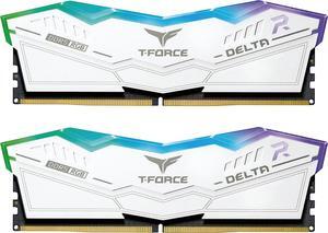 TEAMGROUP T-Force Delta RGB DDR5 Ram 64GB Kit (2x32GB) 6000MHz (PC5-48000) CL38 Desktop Memory Module Ram (White) for 600 Series Chipset - FF4D564G6000HC38ADC01