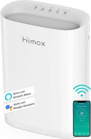 Whole House Air Purifier, HIMOX Air Purifiers for Home Large Room Up to 2000 ft², Smart WiFi Control Work with Alexa Google Home, Medical Grade H13 Air Filter True HEPA Air Purifier for Dust Mold Spor