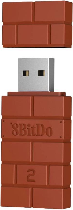 8Bitdo Adapter 2 USB Wireless Switch Controller for Windows, Mac & Raspberry Pi, Compatible with Xbox Series X & S Controller, Xbox One Bluetooth Controller, PS5/PS4/PS3 Controller(Brown)