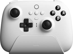 8Bitdo Ultimate Bluetooth Controller with Charging Dock, Wireless Pro Controller for Switch, Windows and Steam Deck (White)