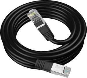 Cat6 outdoor cable 25ft. 10Gbps, 550MHz bandwidth, Heavy-Duty Weatherproof/UV Resistant/23AWG BC Pure Copper. 4K Resolutions compatible with Wi-Fi modems/Routers/Security Cameras/PC/PS5/Xbox