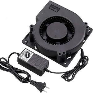 120mm x 32mm 110V 220V AC Powered Fan with Speed Controller 4V to 12V, DC Dual Ball High Airflow Blower Centrifugal Fan