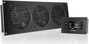 AIRPLATE T9, Quiet Cooling Fan System 18" with Thermostat Control, for Home Theater AV Cabinets
