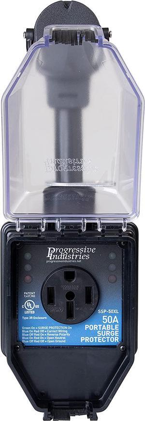 Progressive Industries RV Surge Protector 50 Amp, Portable with Cover, SSP-50XL