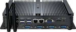 KINGDEL Powerful Mini PC, Fanless Industrial PC, Intel i5 Dual Core CPU, 8GB RAM, 128GB SSD, 2xNICs, 4xUSB 3.0, 4xCOM RS232, HD Port, Metal Case, Windows 11 Pro