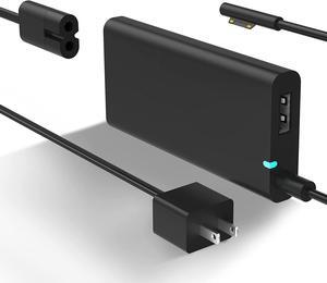 Ultra-Thin Surface Pro Charger,  Compatible for Microsoft Surface Pro 8, 7+, 7, 6, 5, 4, X, 65W Windows Surface Laptop 3, 2, 1, Studio, Surface Book 3, 2, 1, Surface Go, Design for Travel