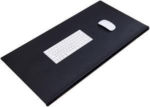 Jeukidi Folded Edge Elbow Pad Large Desk Pad Office Non Slip PU Leather Desk Pad Oversized Mouse Pad Learning Waterproof Desk Pad Protector Computer 35.43''×16.93'' Black