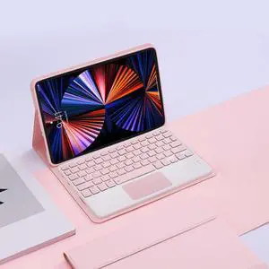 Touch Keyboard Case Flip Stand for Xiaomi Redmi 10.6 Inch Released 2022 With Touch pad Bluetooth keyboard Smart Trackpad Detachable Wireless Tablet cover Pink