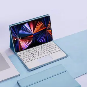Touch Keyboard Case Flip Stand for Xiaomi Redmi 10.6 Inch Released 2022 With Touch pad Bluetooth keyboard Smart Trackpad Detachable Wireless Tablet cover Blue