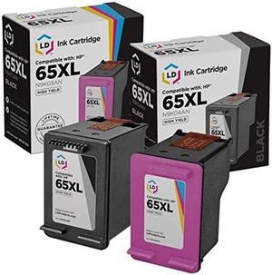LD Products Remanufactured Ink Cartridge Replacements for 65XL HP 65 Ink Cartridges BlackColor Combo Pack High Yield for HP Deskjet 2652 3722 3730 3732 Envy 500 Series 1 Black 1 Color 2Pack
