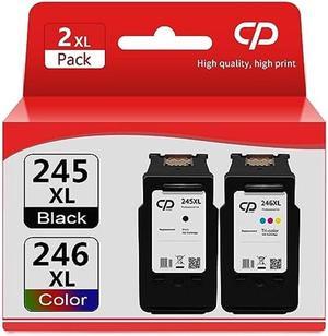 CPRINTER Remanufactured 245XL 246XL Ink Cartridge Replacement for Canon PG245XL CL246XL 2Pack Compatible with MX490 MX492 MG2420 MG2520 MG2522 TR4520 TS3120 TS3122 TS202 1Black 1TriColor