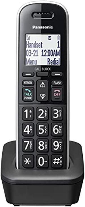 Panasonic Compact Cordless Handset Addon Handset for TGB85x Series Large LCD Call Block Caller ID Line Power Mode Phonebook  KXTGBA85B Black