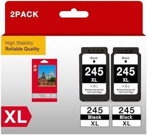 PG245XL243XL Black Ink Cartridges Replacement for Canon 245xl Black Ink 245xl Ink Cartridge for Canon Ink 245 and 246 for Canon MG2522 MG2420 MG2924 MX490 MX492 Printer2 Black