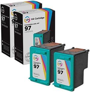 LD Products Remanufactured Compatible Replacements for HP 97 Ink Cartridges HY 2 Pack Tricolor for use in OfficeJet DesignJet Photo Smart and DeskJet