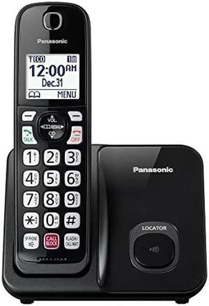 Panasonic Cordless Phone with Advanced Call Block Bilingual Caller ID and Easy to Read Large HighContrast Display Expandable System with 1 Handset  KXTGD810B Black