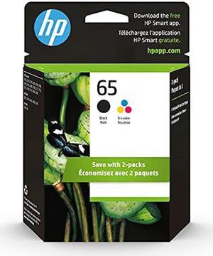 HP 65 BlackTricolor Ink Cartridges 2pack  Works with HP AMP 100 Series HP DeskJet 2600 3700 Series HP ENVY 5000 Series  Eligible for Instant Ink  T0A36AN