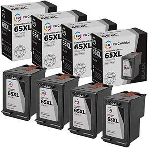 LD Products Remanufactured Ink Cartridge Replacements for 65XL N9K04AN HP 65XL Black Ink Cartridge High Yield for HP Deskjet 2652 3722 3730 3732 Envy 500 Series 5010 5020 5032 5052 Black 4Pack