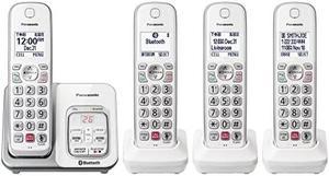 Panasonic Cordless Phone with Answering Machine, Link2Cell Bluetooth, Voice Assistant and Advanced Call Blocking, Expandable System with 4 Handsets - KX-TGD864W (White)