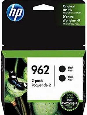 HP 962 | 2 Ink Cartridges | Black | Works with HP OfficeJet Pro 9000 Series | 3JB33AN
