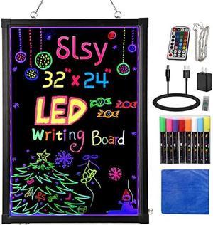 Acrylic Dry Erase Message Board LED Memo Night Light W/ Marker, Warm Light  LED Light up Clear Writing Board 