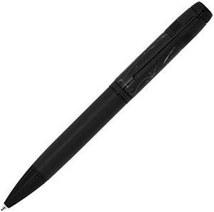 BOSS HUGO FUSION Marble Black Ballpoint Pen with intricate details between smooth material and chrome surface Available in nib roller and ballpoint