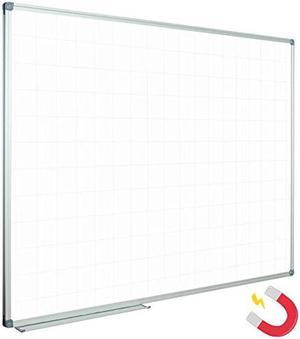 JILoffice Large Foldable White Board 60x40 Inches, Dry Erase Magnetic White Board, Silver Aluminum Frame with 2 Detachable Marker Tray Wall Mounted