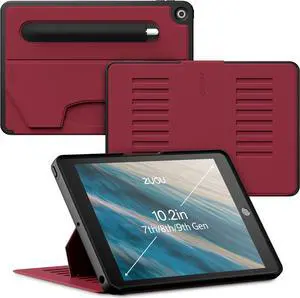 ZUGU CASE for 10.2 Inch iPad 9th Generation Case 7th / 8th Generation Case (2021/2020/2019) | Protective, Thin, Sleek Design, Magnetic Stand, Sleep/Wake Cover | Magnetic Cover | Red