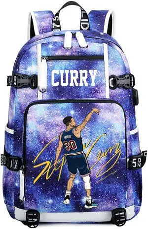 Ansigeren Dazzling Gold 30 Basketball Player SC Creative Backpacks Sports Fan Bookbag Travel Student Backpack For Men Women (8)