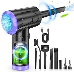 Air Duster Keyboard Cleaner - Cordless Electric Air Duster for Computer PC 110000 RPM Blower Rechargeable Dust-Off (Purple)