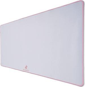ANUBISGX Series Pink Gaming Mouse Pad (XL: 36x18), White Pad with Light Pink Stitching. Best Premium Waterproof Computer XL Desk Pad, Large Non-Slip Kawaii Mat Gamer Mousepad
