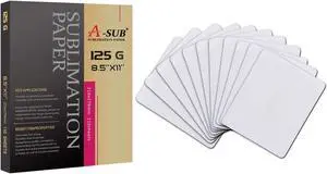 A-SUB Sublimation Paper 8.5x11 Inch 110 Sheets and Sublimation Mouse Pad Blank 11PCS
