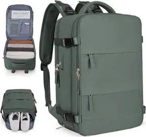 Bergsalz Olive Green Medium Backpack - Lightweight, Waterproof, Canvas, Carry On, Hiking & Gym Bag - For Women & Men, Travel & Sport