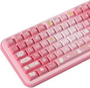daixiahu Summer Rabbit Theme keycaps 158 Key PBT keycaps MDA Custom keycap Set is Suitable for 61/87/104/108 Cherry MX Switch and Other Mechanical Keyboards