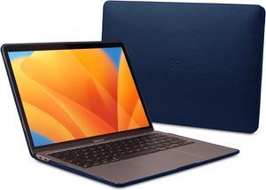 Dreem Euclid MacBook Air Case - 15-Inch Hard Laptop Cover for MacBook Air 2023 (M2), Luxurious Vegan Leather, Top and Bottom Shells for Protection, Slots for USB Ports [Royal]