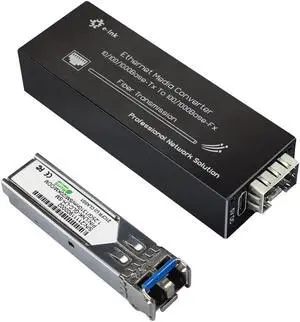 StarRoute Elenzk Micro Gigabit Fiber Media Converter, 10/100/1000Mbps Ethernet to SFP, 1310nm SM 20km, DC 5V USB-C Powered, Ultra Compact