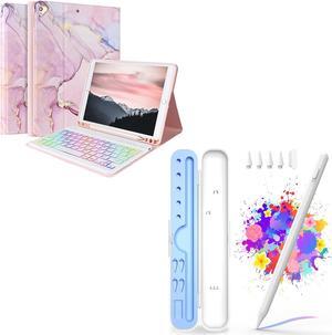 New iPad 9th Generation Keyboard Case 10.2"(2021)/8th Gen/7th Gen Bundle with Stylus Pen for iPad, Apple Pencil for iPad 9th&10th Generation