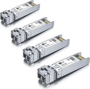 10G Single Mode SFP+ LC Module, 10GBase-LR Fiber Transceiver for Cisco SFP-10G-LR, Meraki MA-SFP-10GB-LR, Ubiquiti UniFi UF-SM-10G, Mikrotik, Netgear, D-Link and More (SMF,1310nm,10km,DDM) 4 Pack