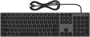 Wired Keyboard for Apple Mac OS Computer/Laptop, Aluminum Alloy Housing,150CM Cable Connection, Plug-N-Play USB Keyboard with Numeric Keypad Available to iMac/Mac Mini or MacBook Pro/Air-Black