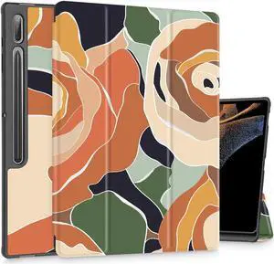 Mektron Tablet Case for Samsung Tab S9 Ultra 14.6 Inch 2023 Model X910/X916/X918,Built-on Pencil Holder Hard Cover with Auto Wake/Sleep, Multi-Angle Stand for Galaxy Tab S9 Ultra 14.6",A-Abstract Rose