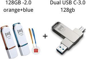 2 Pack of 128GB USB2.0 Flash Drives and 1 Pcs of Dual USB C 3.0 128GB Flash Drive - by MOSDART