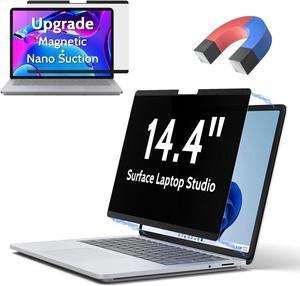Peslv Magnetic Privacy Screen for Microsoft Surface Laptop Studio 2/1 14.4-Inch, Removable Anti Blue Light Glare Filter, Black Security Private Spy Block Protector