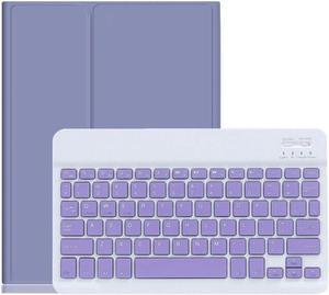 YEEHi Keyboard Case for iPad Mini 6th Generation Cute Color Keyboard iPad Mini 6 2021 Detachable Bluetooth Keyboard Cover with Pencil Holder (Purple)
