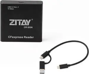 ZITAY CFexpress B Card Reader CFexpess Type B Memory Card Reader USB 3.2 Gen 2 10Gbps Compatible for Thunderbolt 3 USB3.1 and USB 3.0 CFexpress Card Adapter Support Android/Windows/Mac OS/Linux